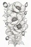 botanical poppy flower tattoo tattoo design idea