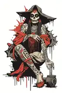 chicano style tattoo santa muerte sitting on tattoo design idea