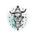 saguaro cactus with a cow skull infront  tattoo design idea