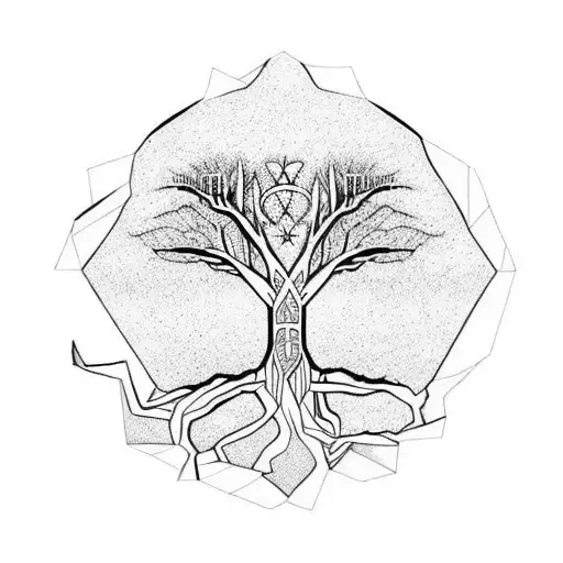 tree of gondor peace sign, lord of the rings tattoo design idea