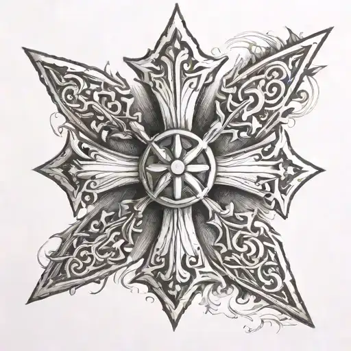 maltese cross tattoo design idea