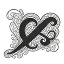 Heart with a cursive K and N tattoo design idea