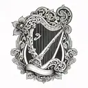 Irish harp tattoo design idea