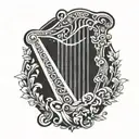 Irish harp tattoo design idea
