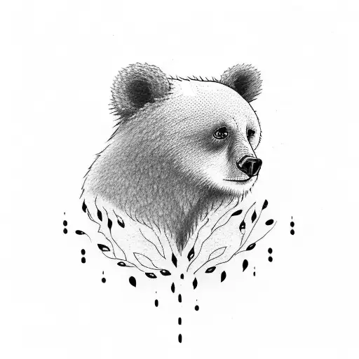 crying bear tattoo design idea