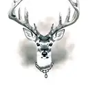 deer with a cross that has chains on it  tattoo design idea