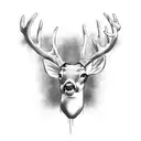 Deer, grim reaper, 999, and cross with chains on it tattoo design idea