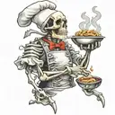 skelleton as a chef  tattoo design idea