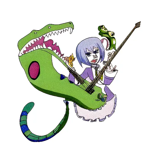 bass clef alligator  tattoo design idea