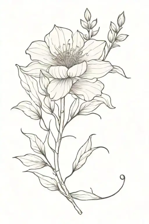 red spine dainty flower tattoo tattoo design idea