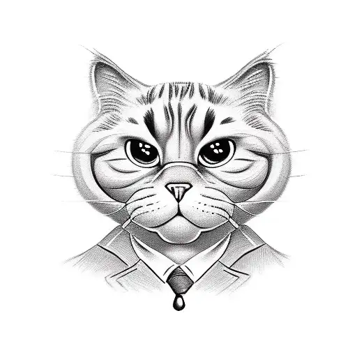 Garfield with guns tattoo design idea