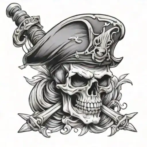 skull pirate tattoo design idea