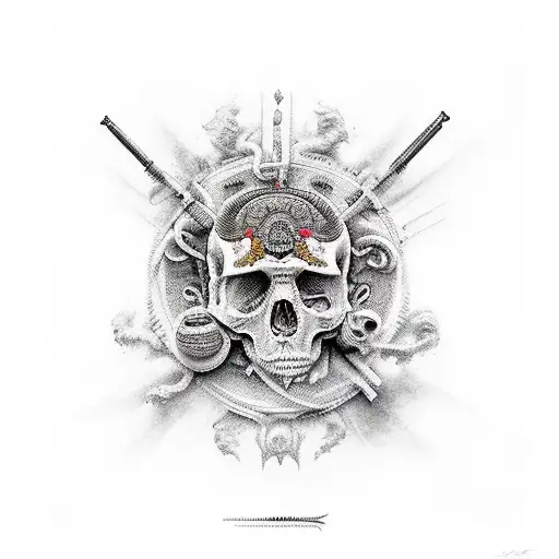 A Fenale Buda that represents life and death  tattoo design idea