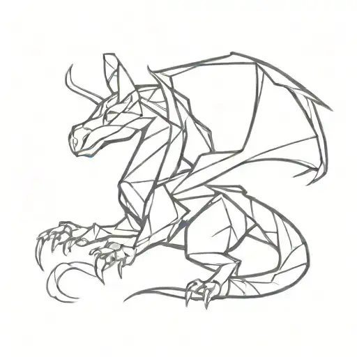 do an small origami paper dragon make it cute tattoo design idea