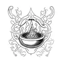calcifer with a margarita flower  tattoo design idea