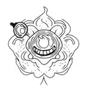 calcifer with a margarita flower  tattoo design idea