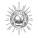 calcifer with a margarita flower  tattoo design idea