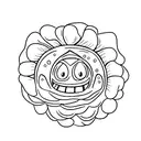 calcifer with a margarita flower  tattoo design idea