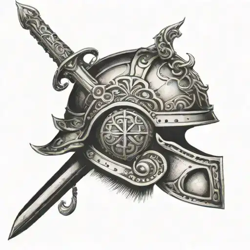 helmet & sword Ephesians 6:17 tattoo design idea