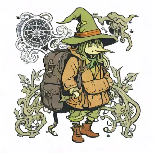 snufkin backpack tattoo design idea