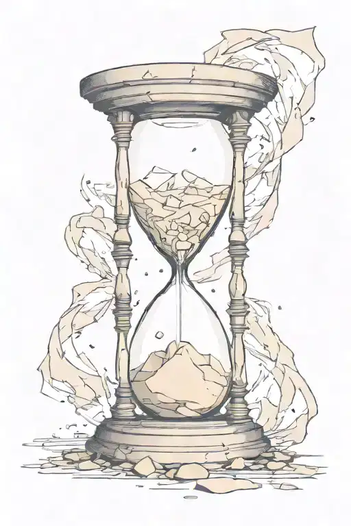 Broken hourglass tattoo design idea