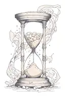 Broken hourglass tattoo design idea