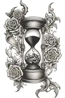 shattered hourglass tattoo design idea