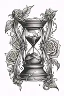 shattered hourglass tattoo design idea