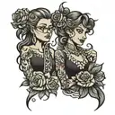 lesbians couple tattoo design tattoo design idea