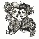 lesbians couple tattoo design tattoo design idea