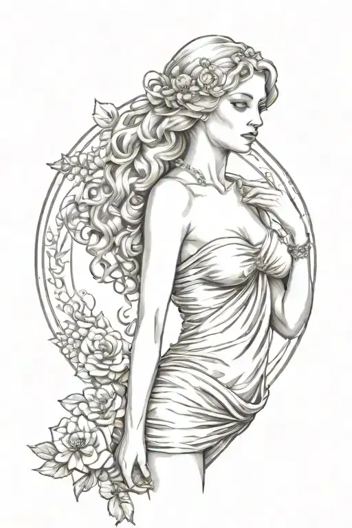 full body Aphrodite realistic sexy girl shoulder tattoo  tattoo design idea