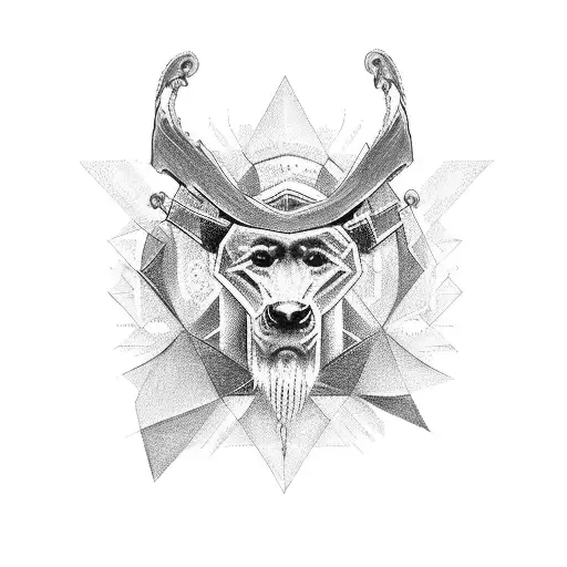 tatuagem com detalhes e formas geométricas e abstratas, que tenha como referência jesus cristo tattoo design idea