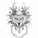 tatuagem com detalhes e formas geométricas e abstratas, que tenha como referência jesus cristo tattoo design idea