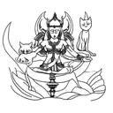 goddess freya with cats tattoo design idea