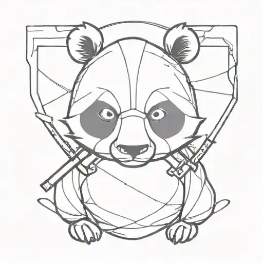 Panda samurai tattoo design idea