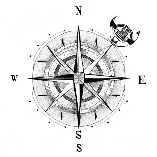 Compass,anchor tattoo design idea