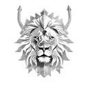 lion with a shield and sword  tattoo design idea