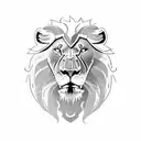 lion with a shield and sword  tattoo design idea