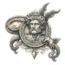 GREEK GOD WATER IN ALCHEMY tattoo design idea