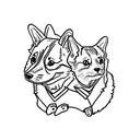 corgi and tabby tattoo design idea
