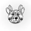 corgi and tabby tattoo design idea