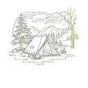 Camping tattoo design idea