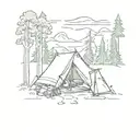 Camping tattoo design idea