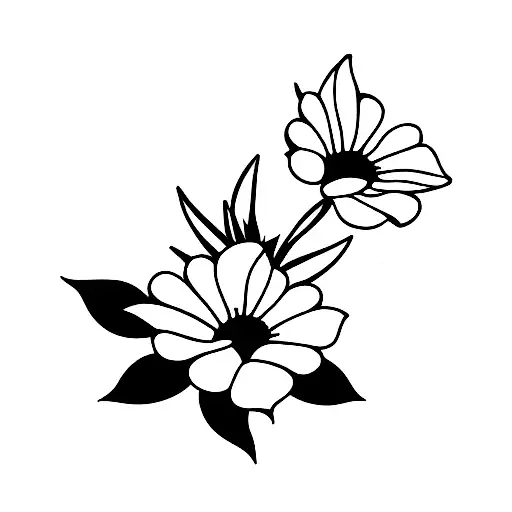Stencil Tattoo Floral 011 Flowers