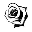 a single Rose with no shading tattoo design idea