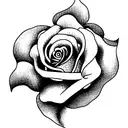 a single Rose with no shading tattoo design idea