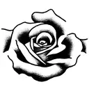a single Rose with no shading tattoo design idea