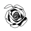 a single Rose with no shading tattoo design idea