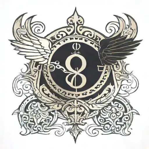 omega symbol incorporated tattoo design idea