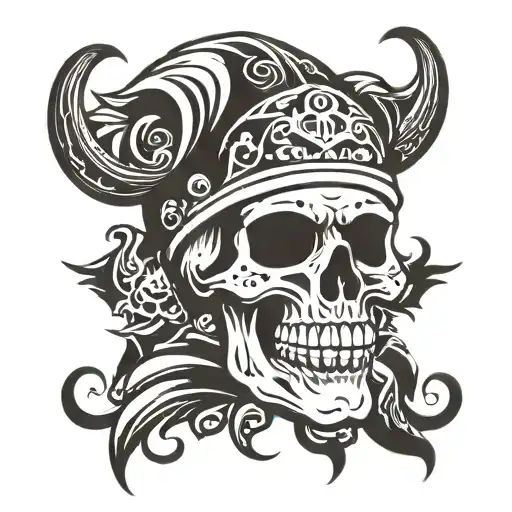 skull with jester hat tattoo design idea